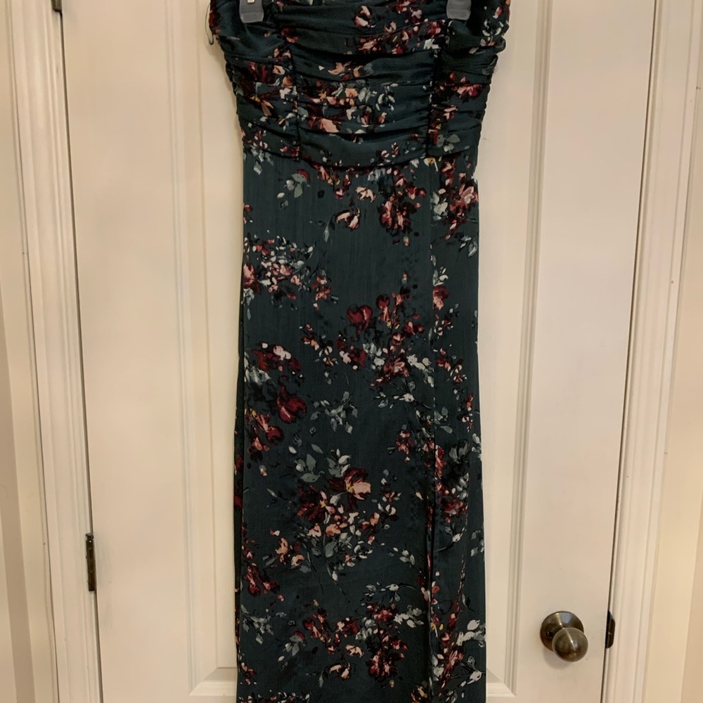 long turquoise green dress.